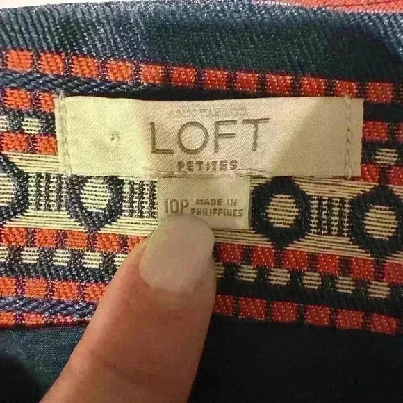 Loft Striped Skirt Size 10 Petite - Picture 3 of 6